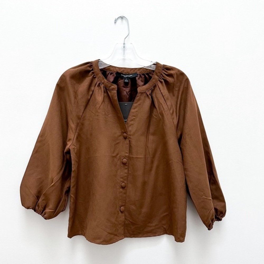 Marc New York Faux Suede Peasant Blouse